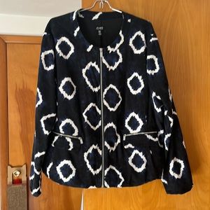 Structured cropped mud cloth jacket